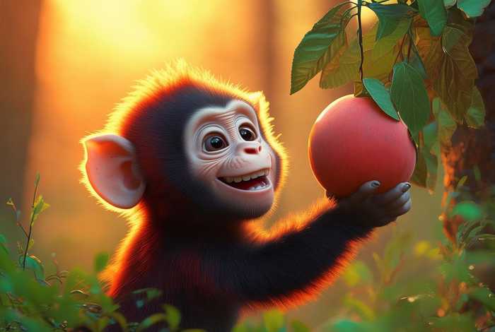 儿童睡前故事小猴子摘桃、睡前故事小猴子摘桃子