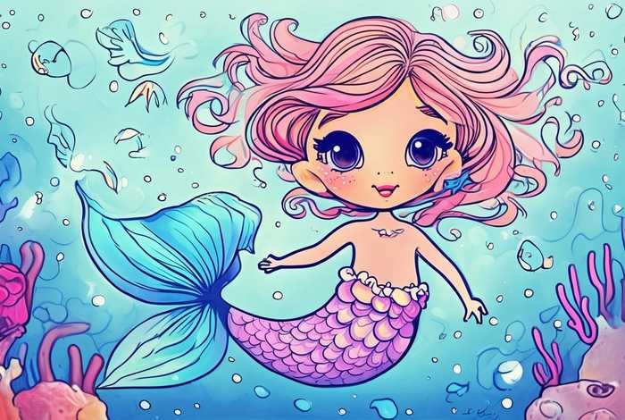 儿童美人鱼简笔画，儿童美人鱼简笔画3-6岁