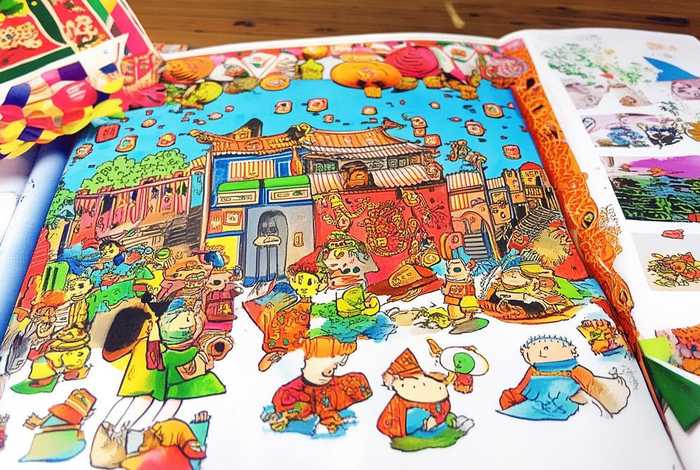 儿童年俗故事简笔画，儿童年俗画简笔画彩色