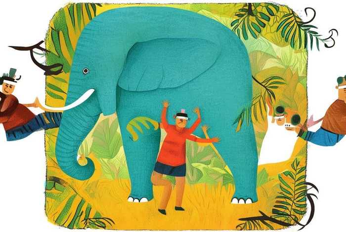 儿童故事盲人摸象英文；盲人摸象的故事和寓意英文