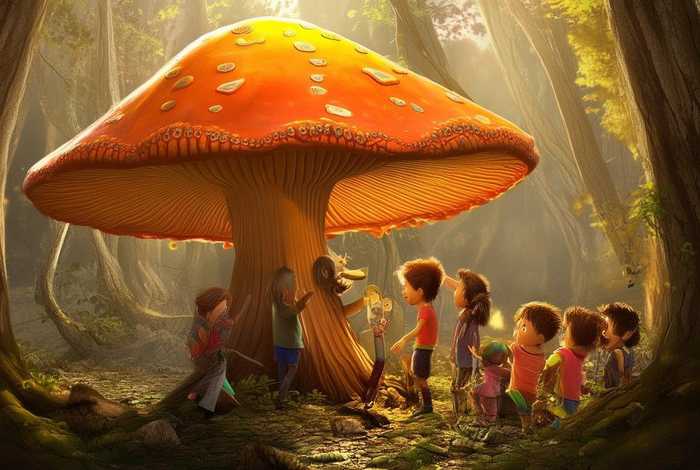 儿童故事《大蘑菇》 大蘑菇故事图片