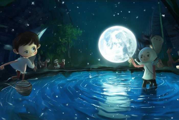 儿童故事捞月亮 小度捞月亮的故事 儿童故事捞月亮 小度捞月亮的故事