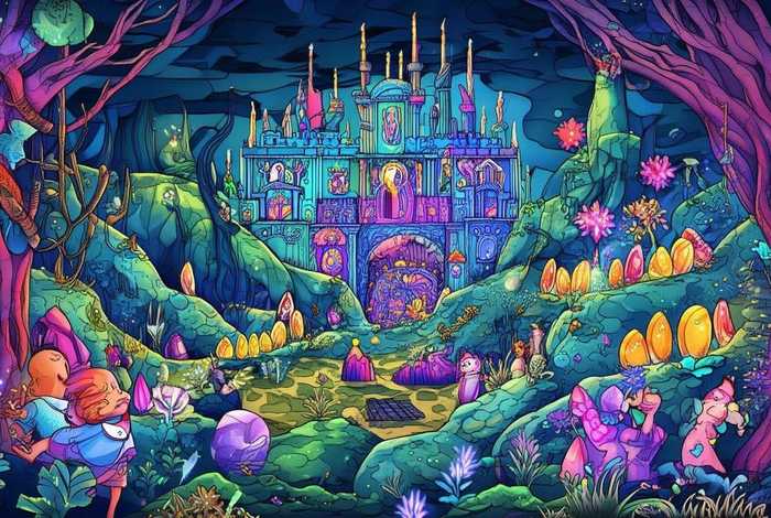 儿童故事睡前童话地下王国 - 地下王国儿童画美术