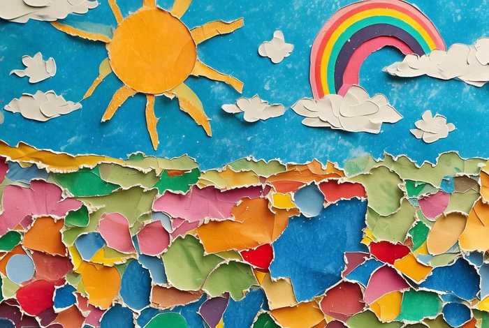 儿童撕画、儿童撕画制作