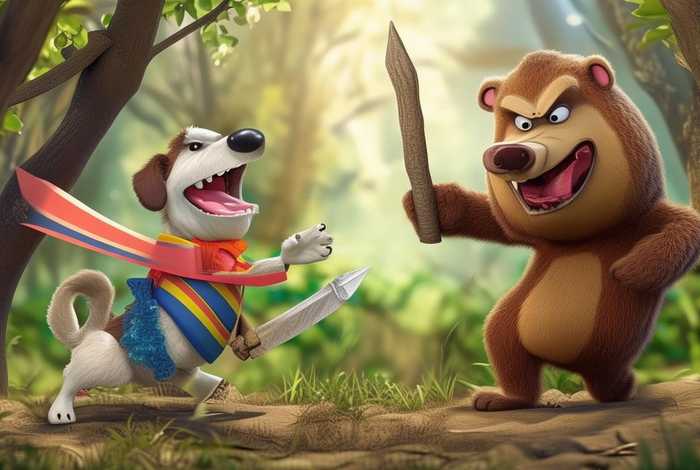 儿童故事狗熊打仗；打狗熊的故事