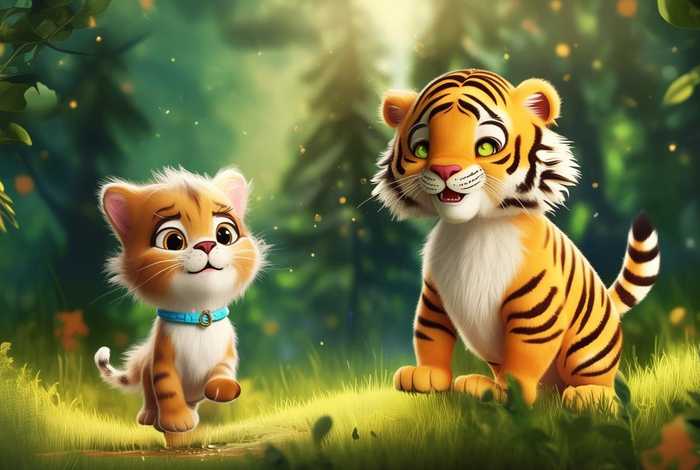 儿童故事老虎小猫；幼儿故事讲述小猫和老虎故事视频