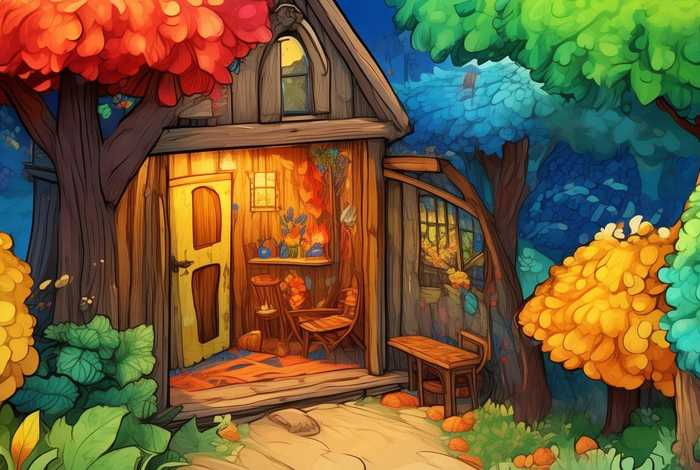 儿童绘本背景图 儿童绘本背景图木屋内