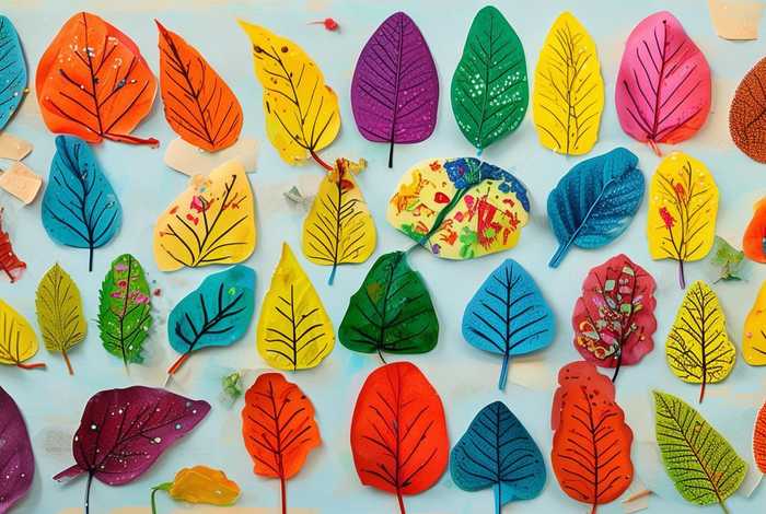 儿童树叶贴画图片；儿童树叶贴画图片大全简单 手工制作