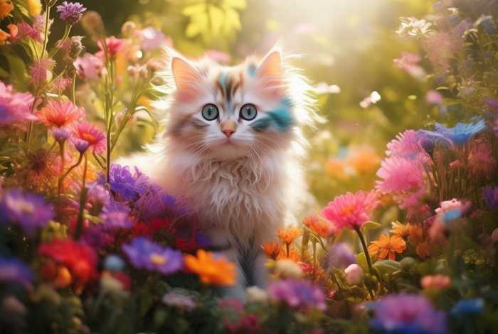 儿童故事变颜色的小猫，会变颜色的小花猫故事教案