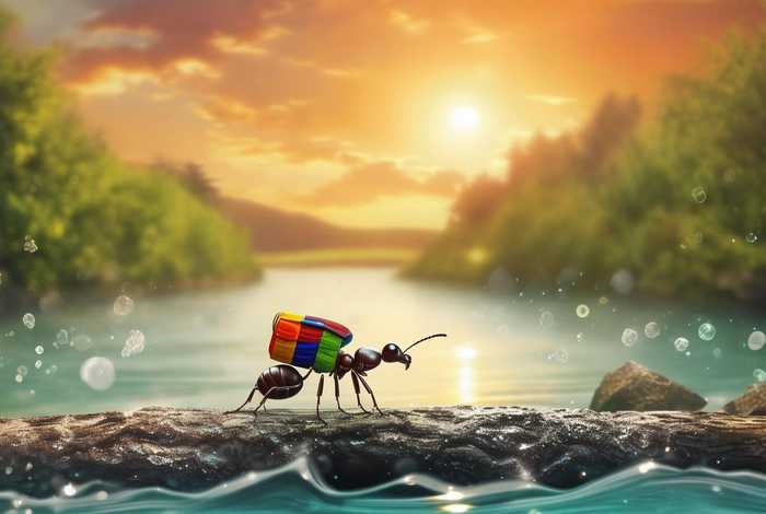 儿童睡前故事小蚂蚁过河；幼儿故事小蚂蚁过河