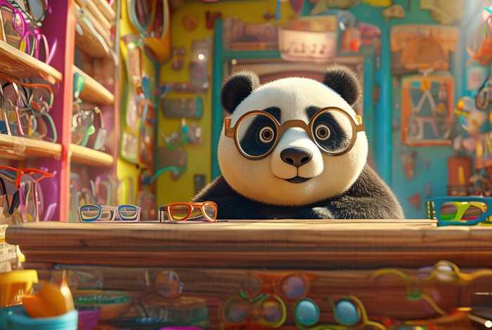 panda绘本故事，panda's glasses shop绘本