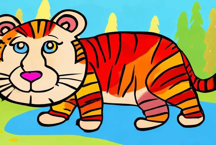 儿童简笔虎画 虎简笔画 儿童画