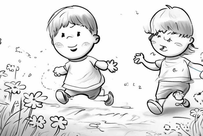 儿童简笔画追赶（儿童简笔画追赶图片）