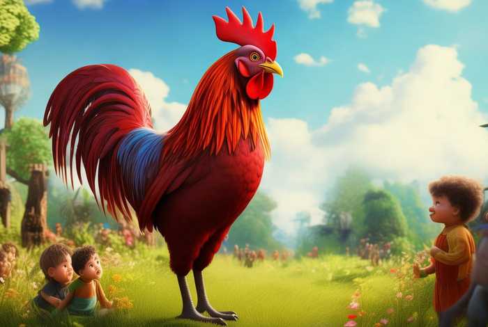 儿童故事大红公鸡的鸡冠 - 大红公鸡的传说故事