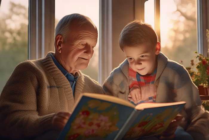 儿童故事绘本插图爷爷和孙子 爷爷和孙子的故事读后感