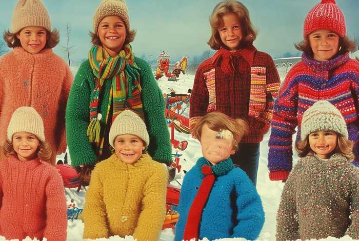 80年代儿童毛绒绒冬装图片，80年代儿童毛绒绒冬装图片大全