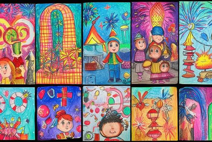 儿童新年绘画 儿童新年绘画作品图片大全