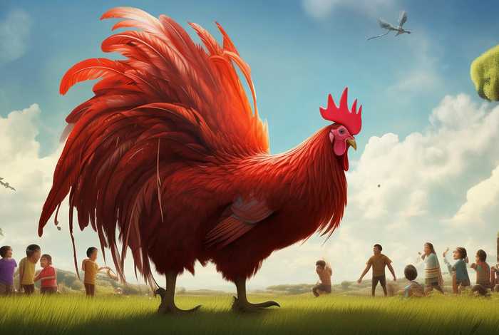儿童故事大红公鸡的鸡冠 - 大红公鸡的传说故事