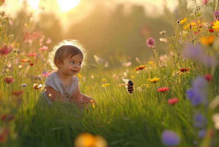 儿童睡前故事小花采蜜，小蜜蜂采花蜜故事导入