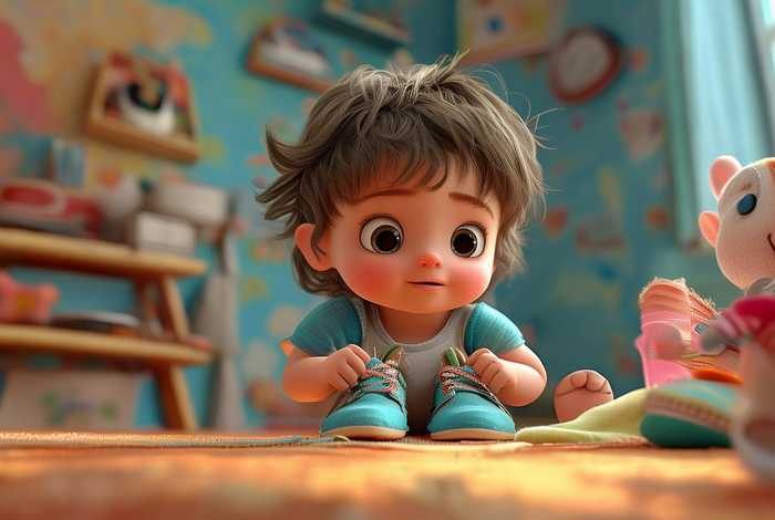 儿童系鞋带故事 - 关于幼儿系鞋带的故事