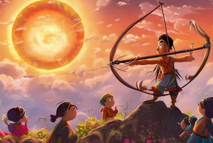 《后羿射日神话故事》儿童版；后羿射日神话故事完整版