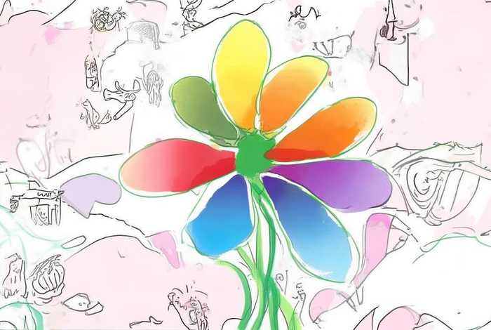 儿童故事七色花封面简单手抄报简单 七色花故事手抄报简笔画