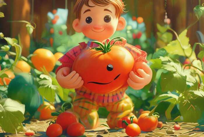 儿童故事小番茄，小番茄儿童画