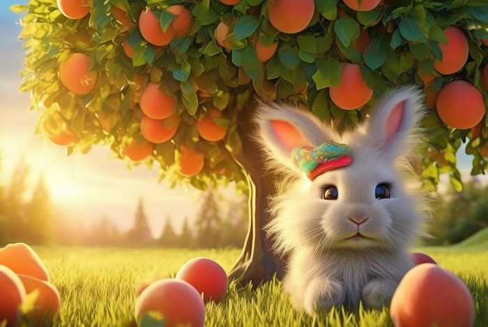 儿童绘本故事桃树下的小白兔，桃树下的小白兔绘本视频