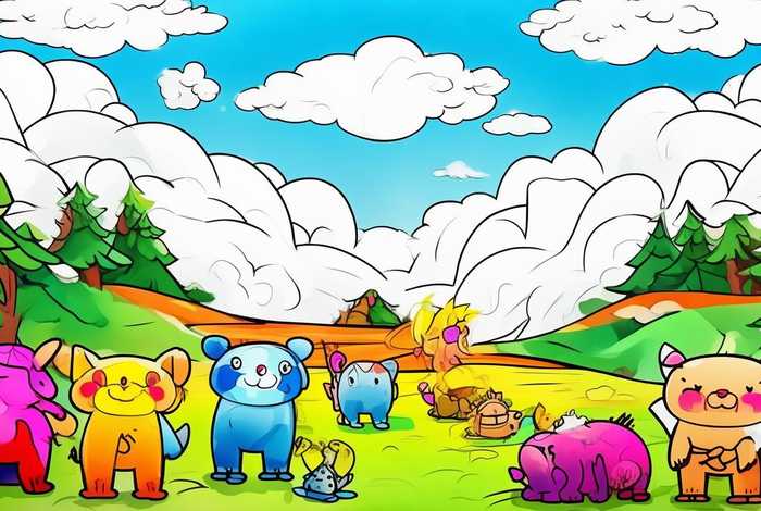 儿童涂色绘本故事书、涂色绘本故事模板