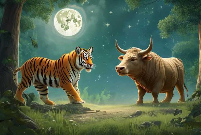 儿童睡前故事老虎与野牛 故事大全 睡前故事老虎与公牛