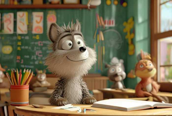 儿童睡前故事笨狼上学、笨狼上学绘本故事