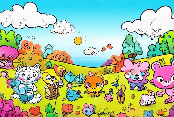 儿童涂色绘本故事书、涂色绘本故事模板