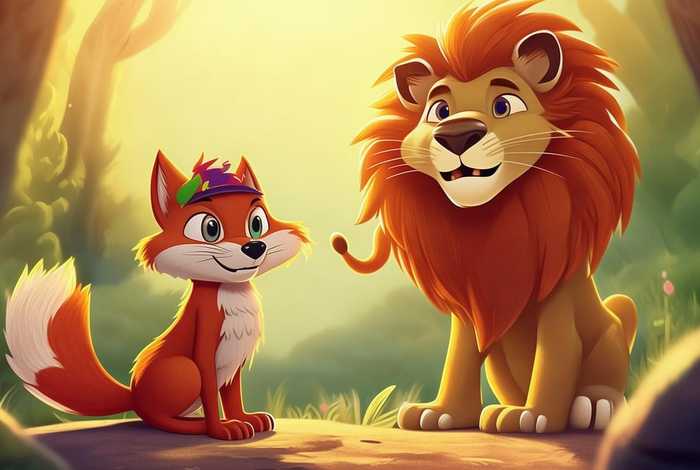 儿童故事狐狸与狮子 - 儿童故事狐狸和狮子