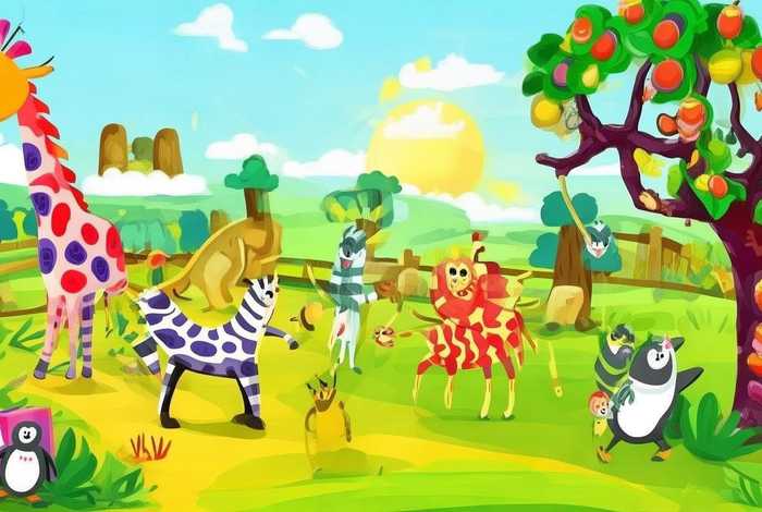 儿童画创编图画、儿童创编画图片动物园