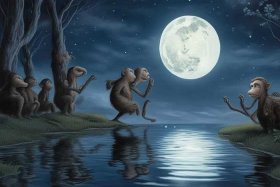 《猴子捞月亮》故事 《猴子捞月亮》故事告诉我们什么