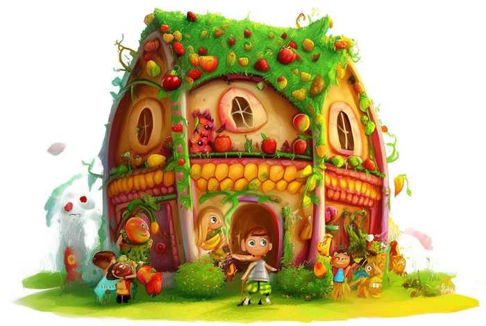 儿童故事水果屋图片（水果故事绘本图片内容）