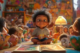 儿童将故事、讲儿童故