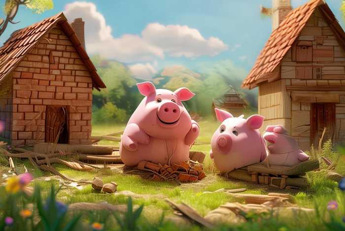 儿童故事三只猪盖房子，幼儿经典故事三只小猪盖房子