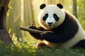 panda英语故事，a clever panda故事