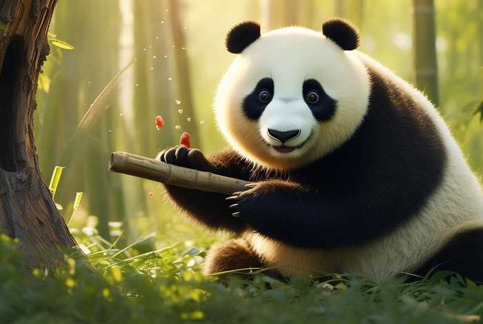 panda英语故事，a clever panda故事
