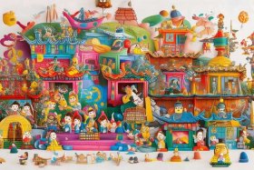 儿童彩绘成语故事，成语故事彩绘图案