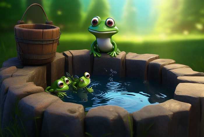 儿童故事井里的青蛙、儿童故事井底下的四只青蛙