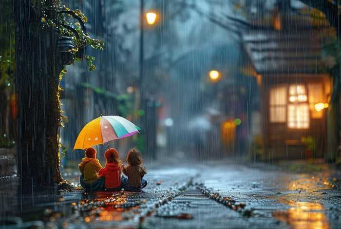 儿童故事下雨天的夜晚；下雨的夜晚故事答案