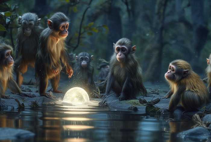 儿童睡前故事猴子捞月，幼儿睡前故事猴子捞月