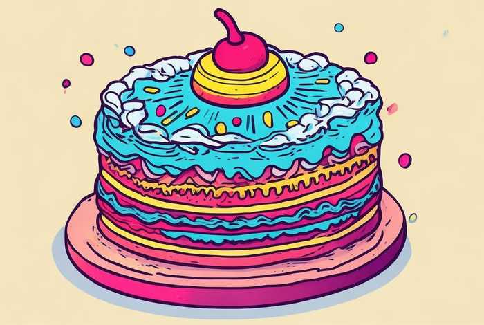 儿童手绘小蛋糕、儿童手绘小蛋糕图片