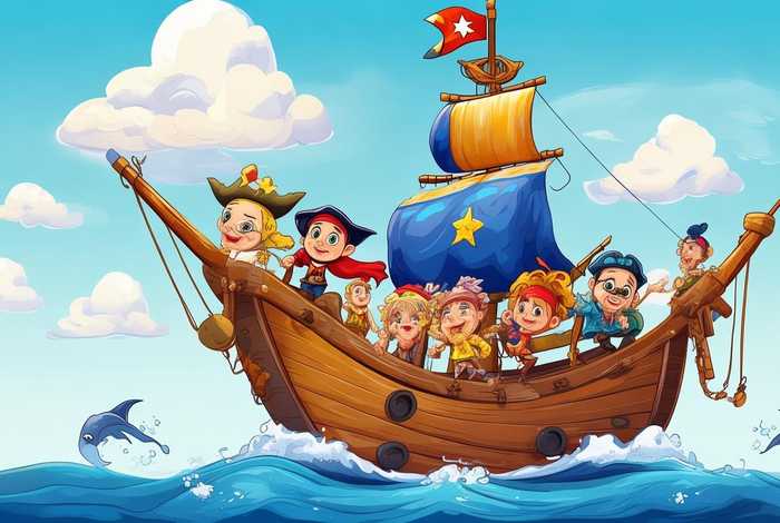 4岁儿童听的海盗故事 海盗的儿童动画片