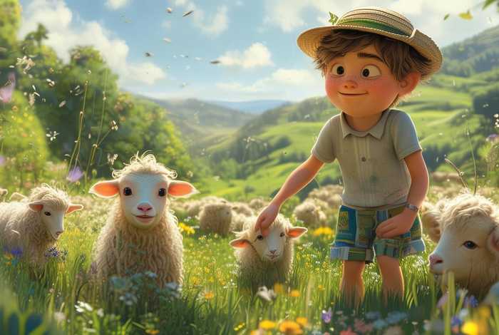 儿童故事小男孩儿山坡上放牛、儿童故事放羊的小男孩 儿童故事小男孩儿山坡上放牛、儿童故事放羊的小男孩