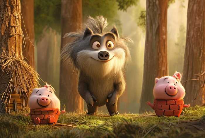 儿童故事三只小猪与大灰狼 - 三只小猪与大灰狼的故事大全