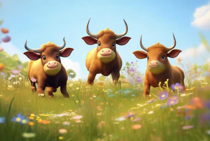 3-6岁儿童故事三只公牛、益智故事300篇三只公牛