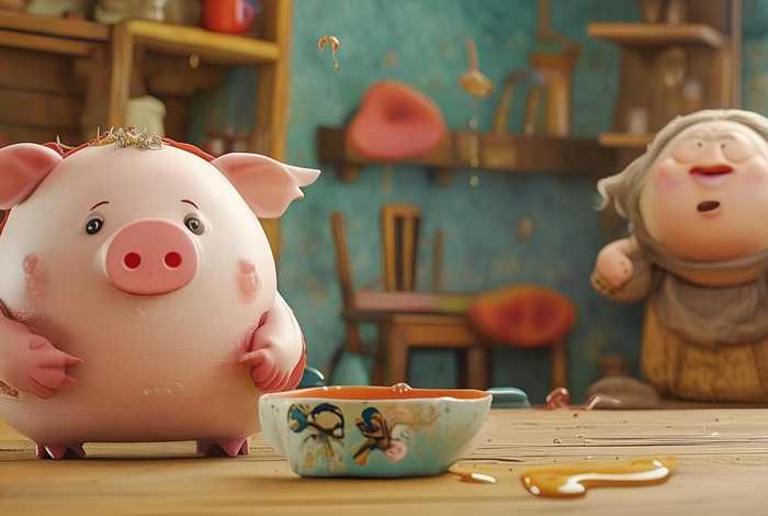 儿童故事粗心的胖婶；粗心的小胖猪绘本故事